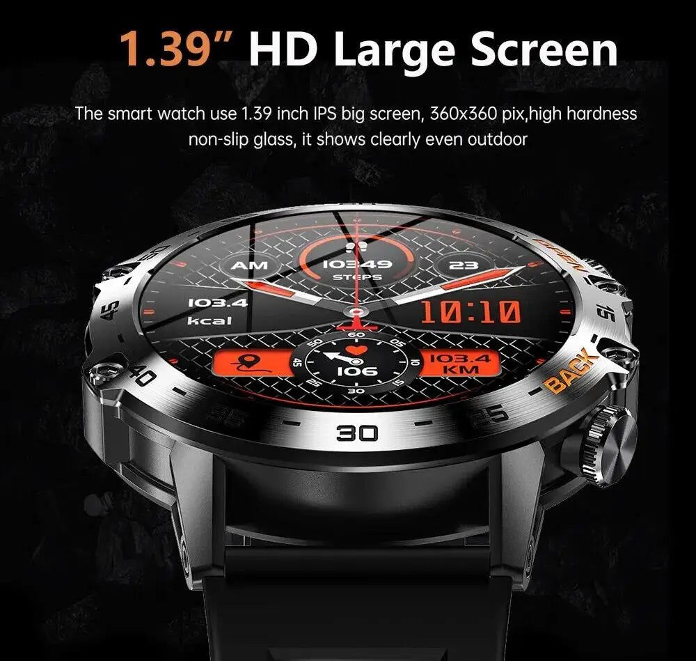 LIGE Smart Watch New1.39" Bluetooth Call Men Outdoor Sport Fitness Heart Rate Health Monitoring Smartwatch for Android IOS Phone