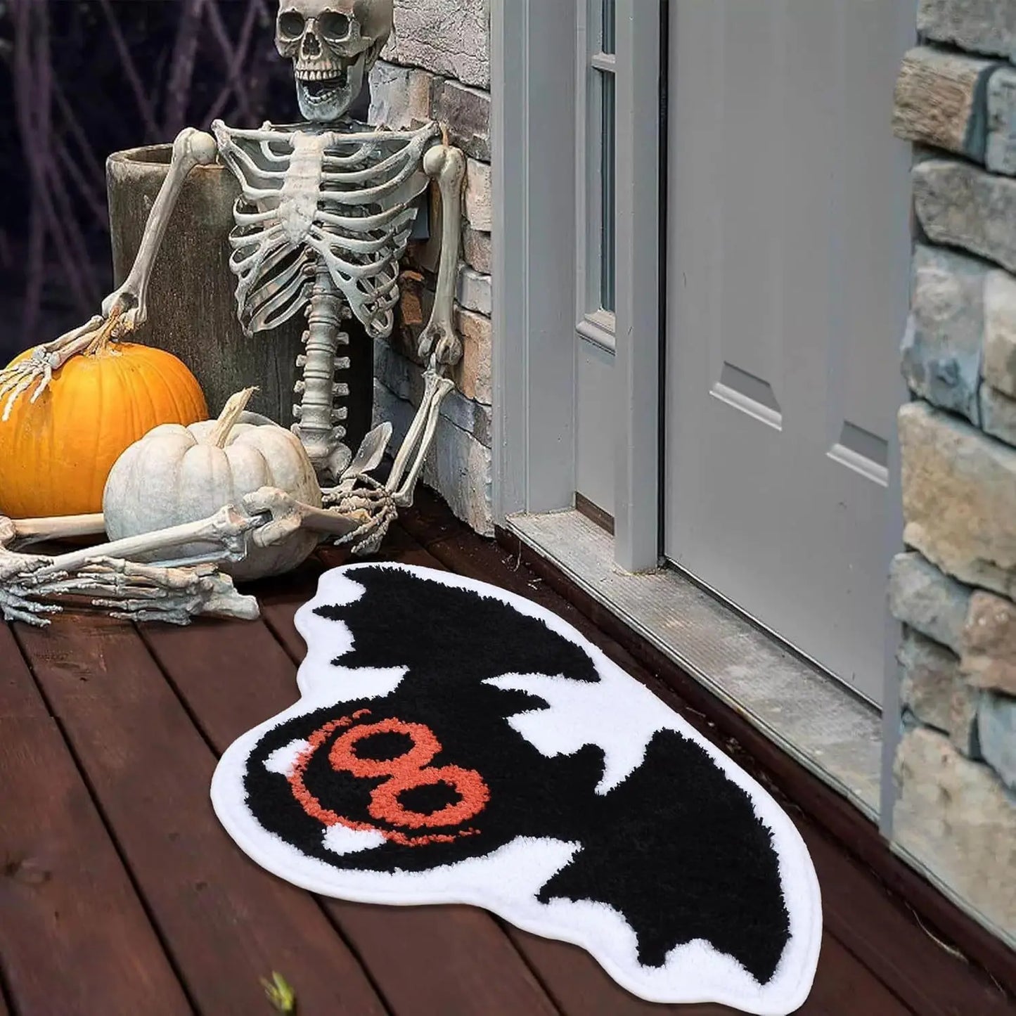 VIKAMA Halloween Ghost Carpet Comfortable Soft Imitation Cashmere Home Decor Bedroom Decor Rug Entrance Hall Doormat