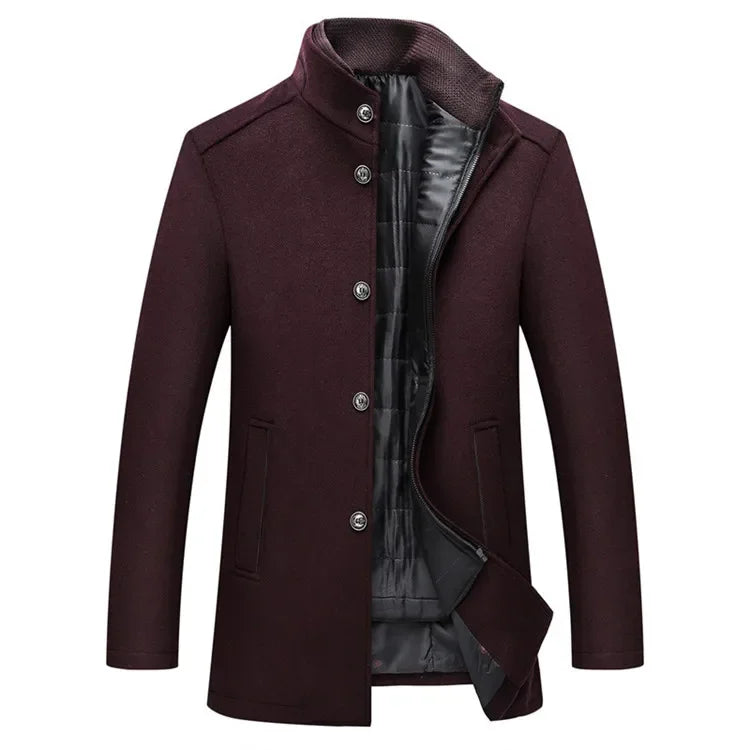 Slim Adjustable Vest Parkas Men Fashion Autumn Clothing Windproof Woolen Male Business Coat Men Brand Winter Warm Jacket Parkas