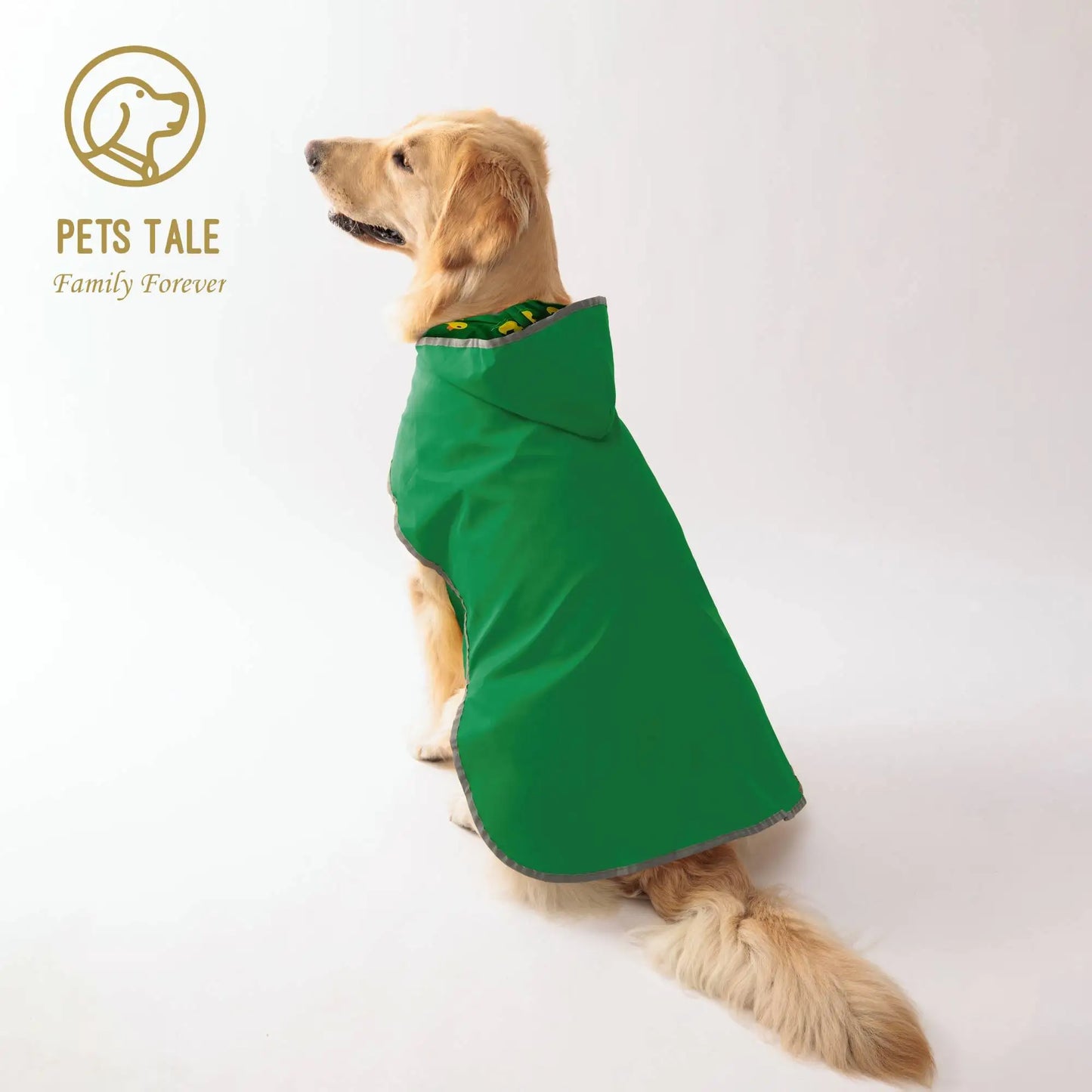 All Weather Dog Raincoat: Dual-sided Waterproof Coat with Polyester Fiber PU Coating and Quick-Adjust Velcro Closure