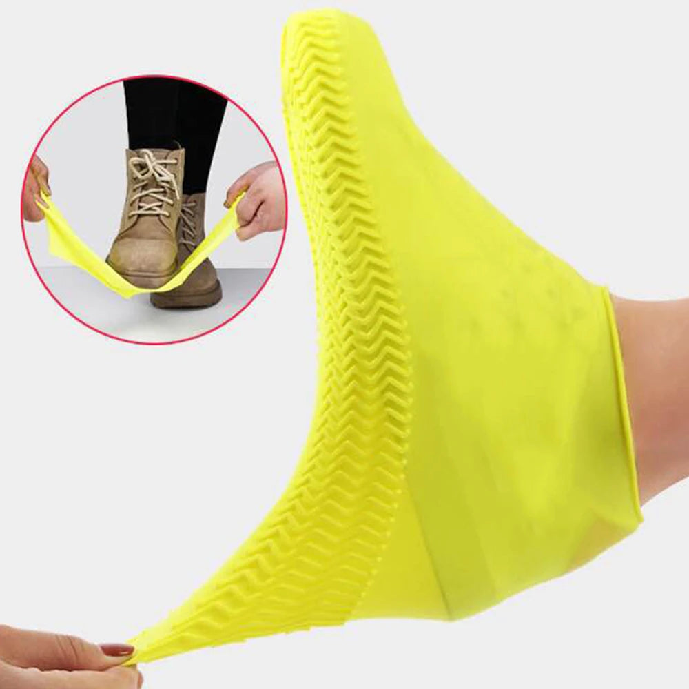 1 Pair Waterproof Non-slip Silicone Shoe High Elastic Wear-resistant Unisex Rain Boots for Outdoor Rainy Day Reusable Shoe Cover