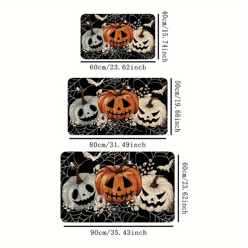 VIKAMA Halloween Spooky Pumpkin Face Carpet Home Decor, Soft, Absorb-Water, Entry Door,  Bathroom Non-Slip, Dirt-Proof Floor Mat