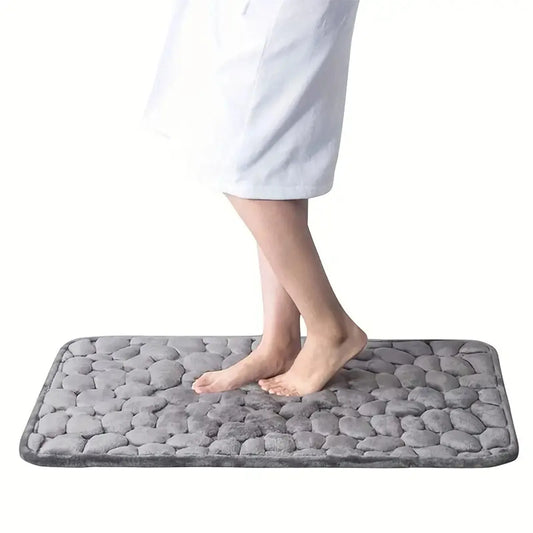 Non Slip Bathroom Mat Bath Mats Absorbent Doormat Carpet Cobblestone Embossed Door Floor Mats Machine Washable Quick Drying