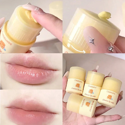Moisturizing Lip Cream Rotatable Paste Repair Lip Lines Long-lasting Moisture Hydrating Makeup Base Lip Balm Care Treatment 12g