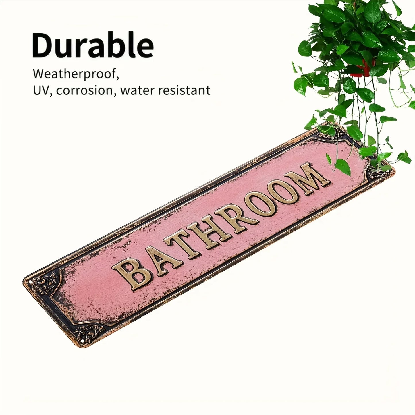 'Bathroom' Metal Sign ,Wall Decor for Bathrooms,Bedrooms & More - Classic Home Accent, Nostalgic Decoration