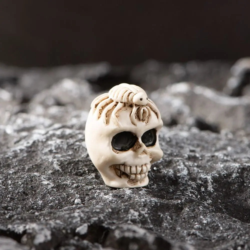 Cartoon Halloween Pumpkin Skeleton Figurines 3D DIY Mummy Skull Statue Cute Mini Miniatures Ghost Ornaments Car Ornament