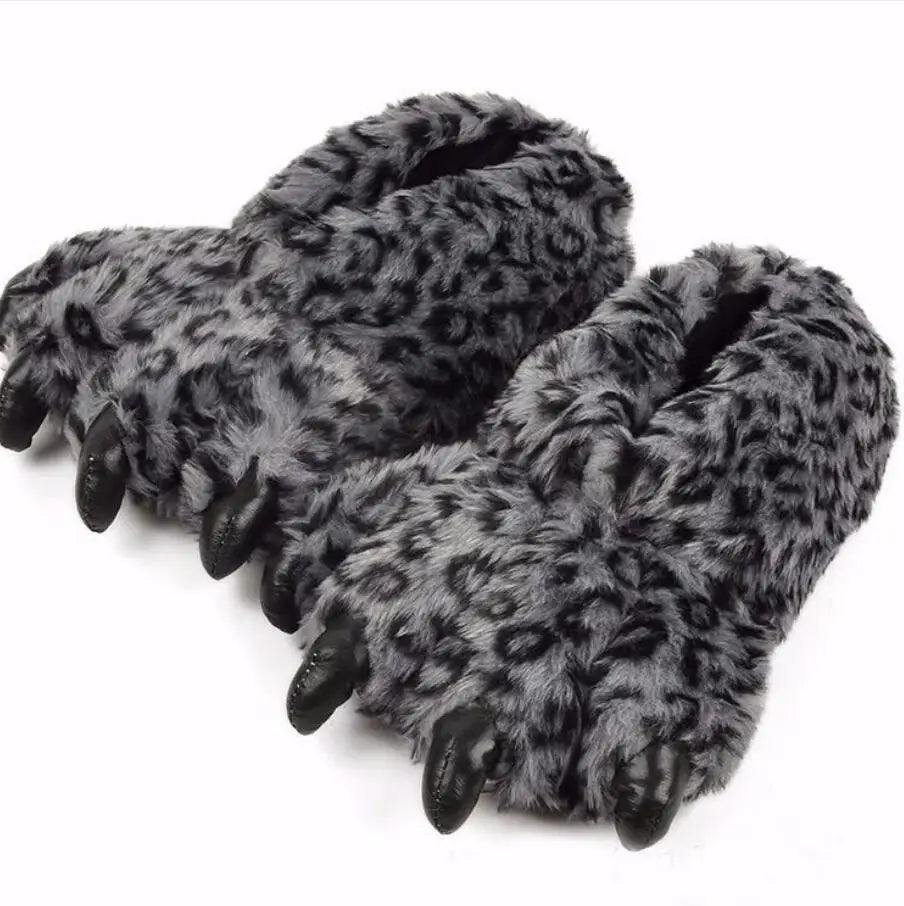 Animals Beast Claw Shoes Slides for Men Fun Chunky Fuzzy Slippers Male Plush Warm Bear Paw Lovers Funny slippers