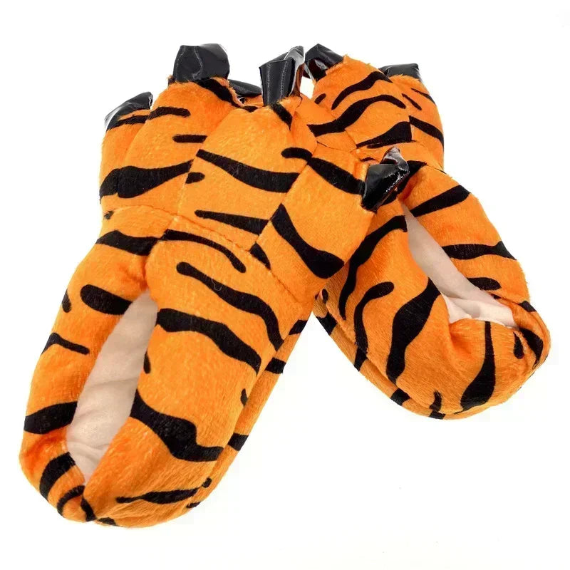 2025 Winter Warm Soft Indoor Floor Slippers Women Men Children Shoes Paw Funny Animal Christmas Monster Dinosaur Claw Plush Home