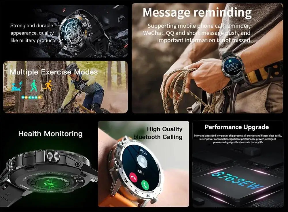 LIGE Smart Watch New1.39" Bluetooth Call Men Outdoor Sport Fitness Heart Rate Health Monitoring Smartwatch for Android IOS Phone