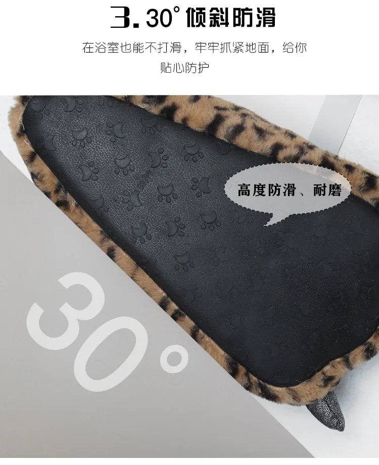 Top Qulaity Man slippers Plus Size 36-45 Creative Zebra pattern Paw Shoes Unisex Warm winter woman slipper