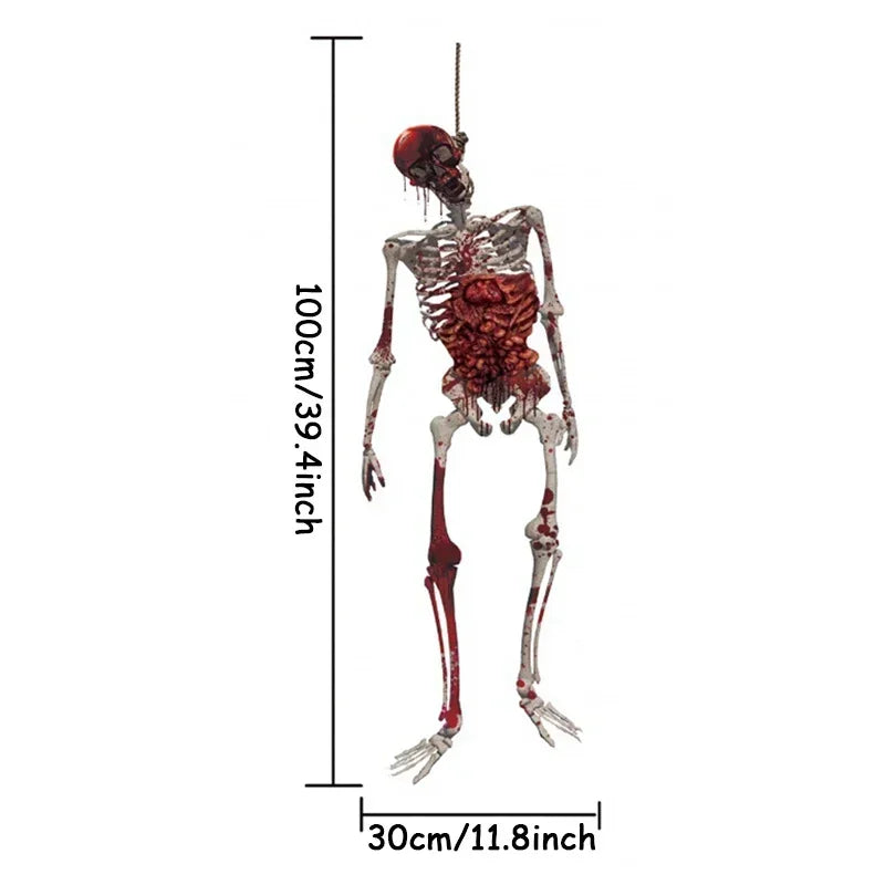 Halloween Ghost Paper Skeleton Window Stickers Can Move Scary Ghost Window Stickers for Windows Glass Walls Party Decorations