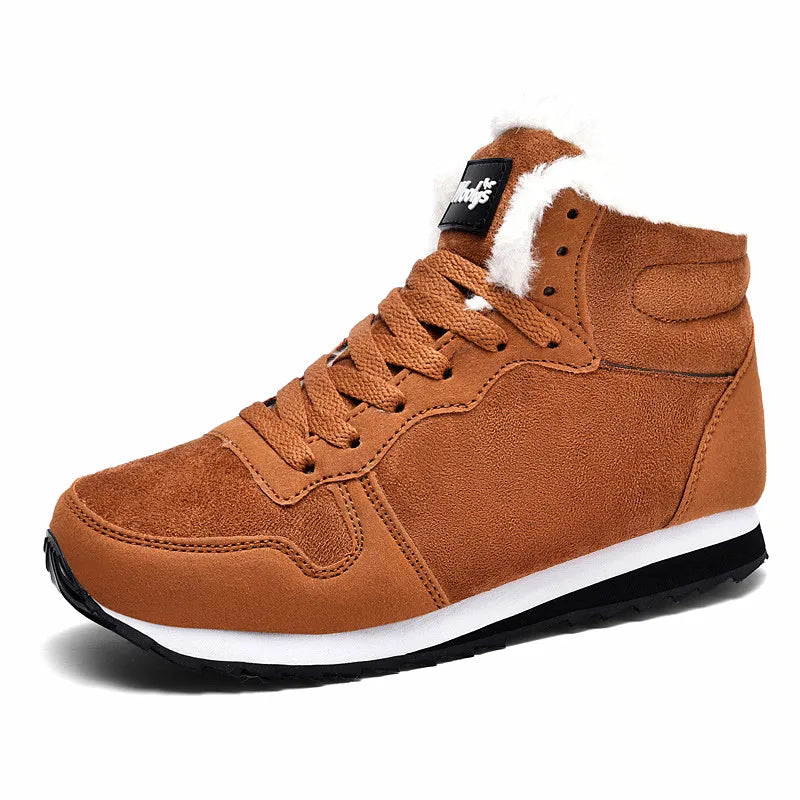 Men Boots Waterproof Winter Boots Men Lightweight Hight Top Plus 48 No Slip Warm Snow Boots Plush Women Footwear Leather Shoes