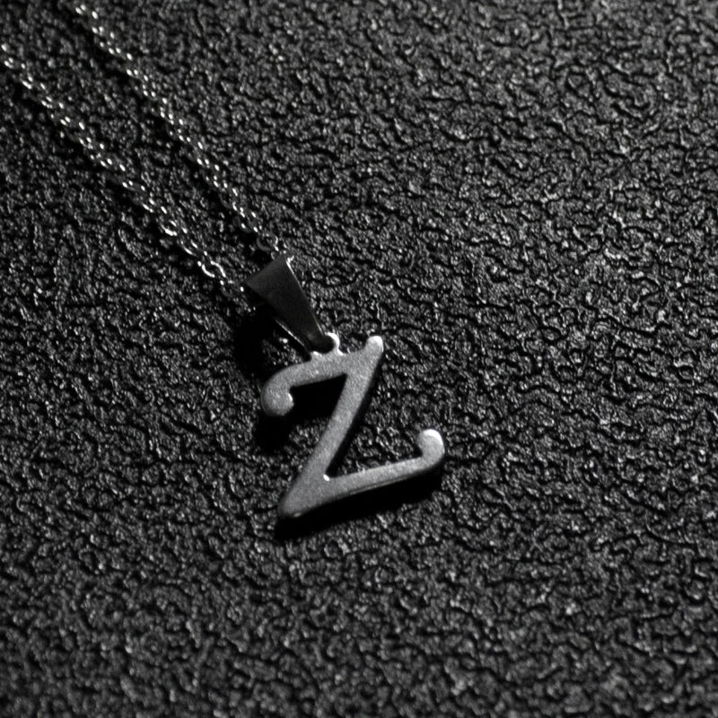 Silver Color Initial A-Z Letters Pendant Necklace for Women Men Trendy Stainless Steel Link Chain Necklaces Jewelry Gift
