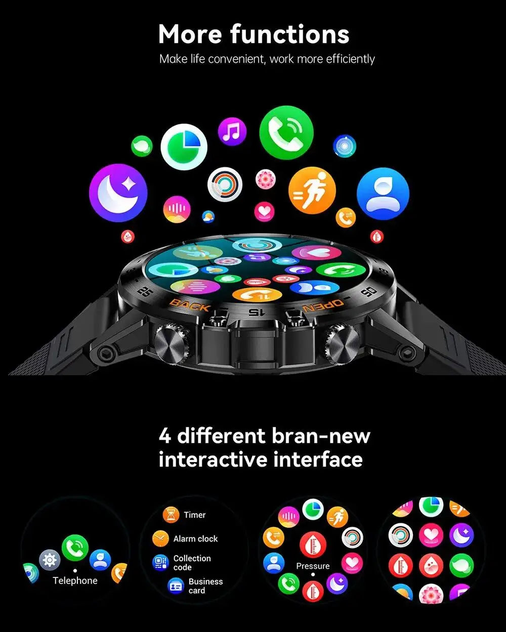 LIGE Smart Watch New1.39" Bluetooth Call Men Outdoor Sport Fitness Heart Rate Health Monitoring Smartwatch for Android IOS Phone