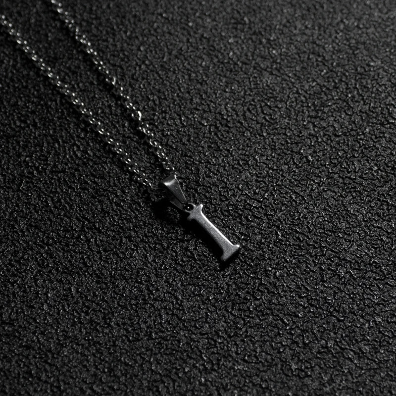 Silver Color Initial A-Z Letters Pendant Necklace for Women Men Trendy Stainless Steel Link Chain Necklaces Jewelry Gift