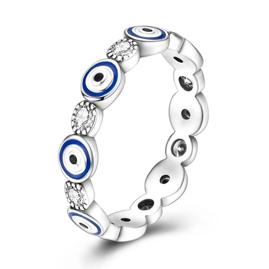 Original Silver Women Rings Sparking Faith's Eye Zirconium Ring For Engagement Plated Jewelry Anniversary Gift