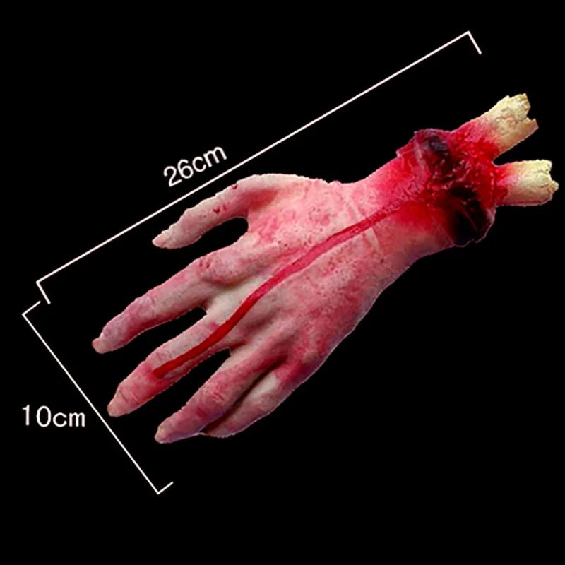 Halloween Props Decorations Horrible Blood Broken Fake Limbs Fingers Legs Arm Feet Latex Tricky Toys For Haunted House Decor