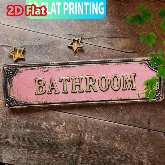 'Bathroom' Metal Sign ,Wall Decor for Bathrooms,Bedrooms & More - Classic Home Accent, Nostalgic Decoration