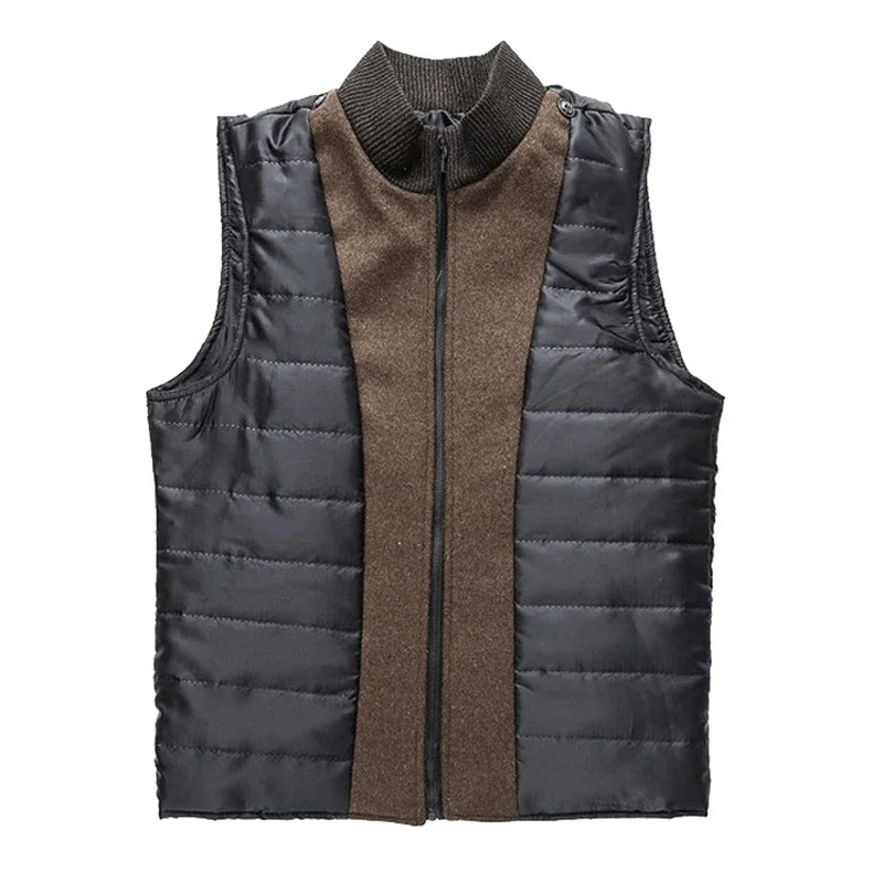 Slim Adjustable Vest Parkas Men Fashion Autumn Clothing Windproof Woolen Male Business Coat Men Brand Winter Warm Jacket Parkas
