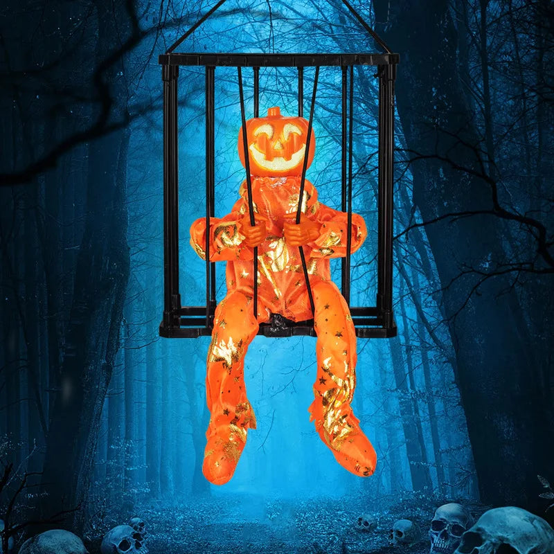 Halloween Skeleton Toy Electric Horror Flashing Light Sound Doll Scary Ghost Prisoner Haunted House Horror Party Props Decor