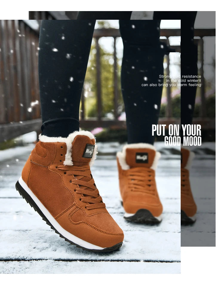 Men Boots Waterproof Winter Boots Men Lightweight Hight Top Plus 48 No Slip Warm Snow Boots Plush Women Footwear Leather Shoes