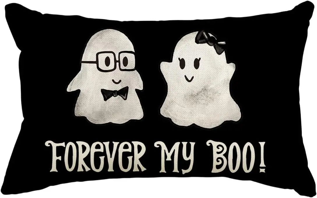 30x50cm Halloween Cushion Cover, Linen Bats Ghoast Skull Pumpkin Rectangle Pillow Covers ,Cushion Cases for Home Sofa Chair