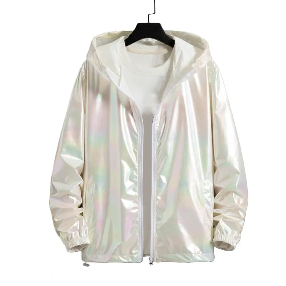 Sunscreen Jacket Spring Autumn Colorful Bright Face Sunscreen Clothes Thin Trendy Hooded Windbreaker Coat Jacket Street Clothing