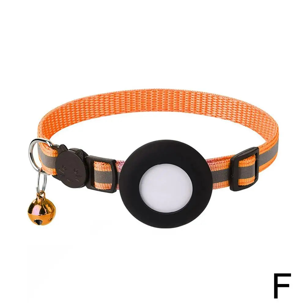 Anti-Lost Cat Collar For Airtag GPS Tracker Protective Case With Bell Reflective Cats Necklace Kitten Accesories Pet Products
