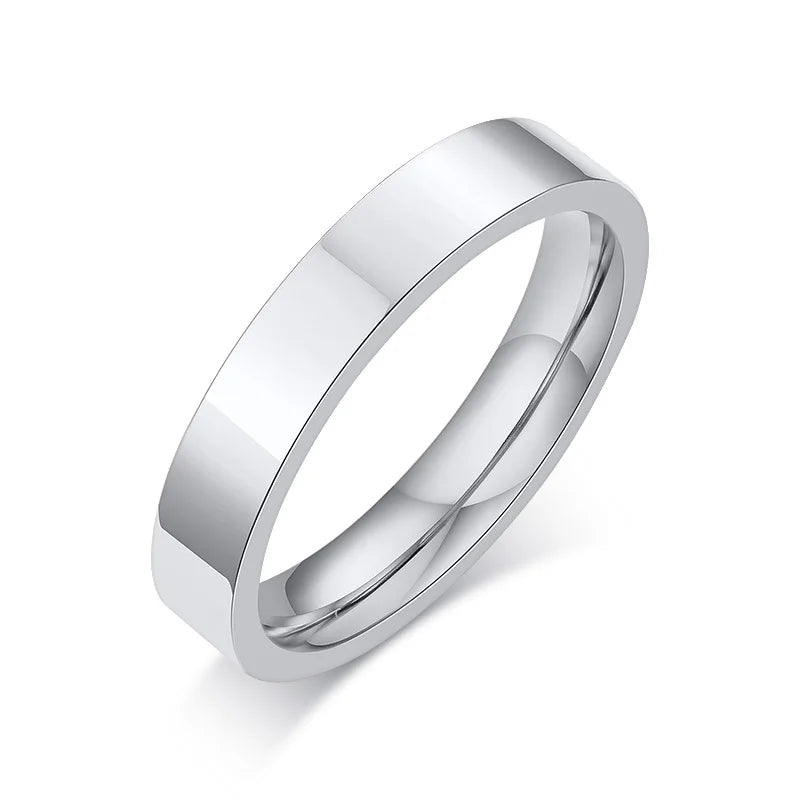 Silver Color Wedding Ring for Men Women,Never Fade Stainless Steel Engagement Ring,Stylish Couple Ring Gift