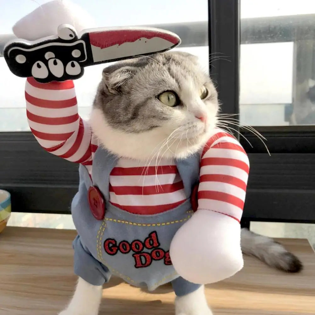 Halloween Dog Costumes Funny Pet Clothes Adjustable Dog Cosplay Costume Sets Novelty Clothing For Medium Large Dogs Bulldog Pug