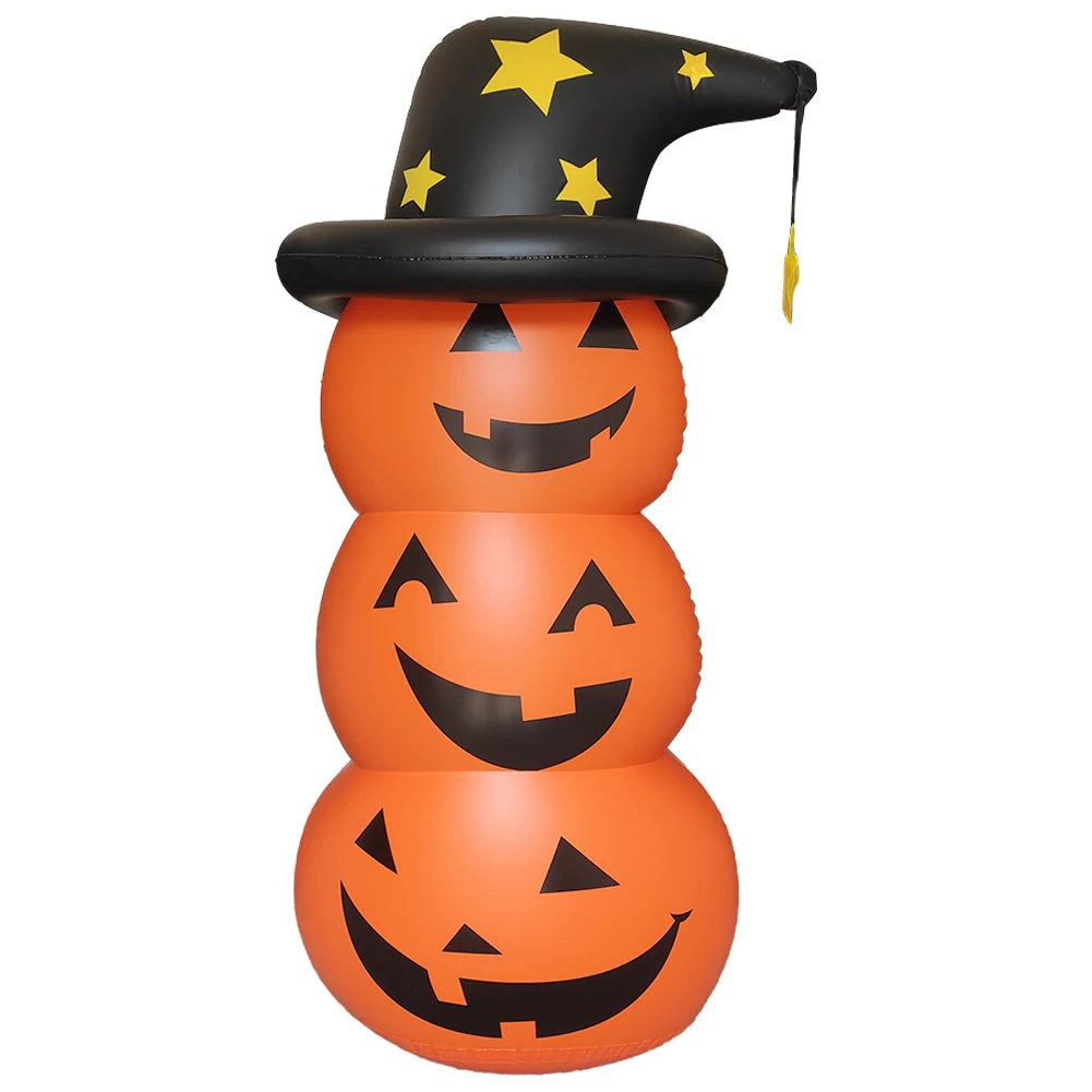Halloween Standing Inflatable Pumpkin Windproof Inflatable Pumpkin Ghost Horror Festival Theme Indoor Outdoor Garden Decorations