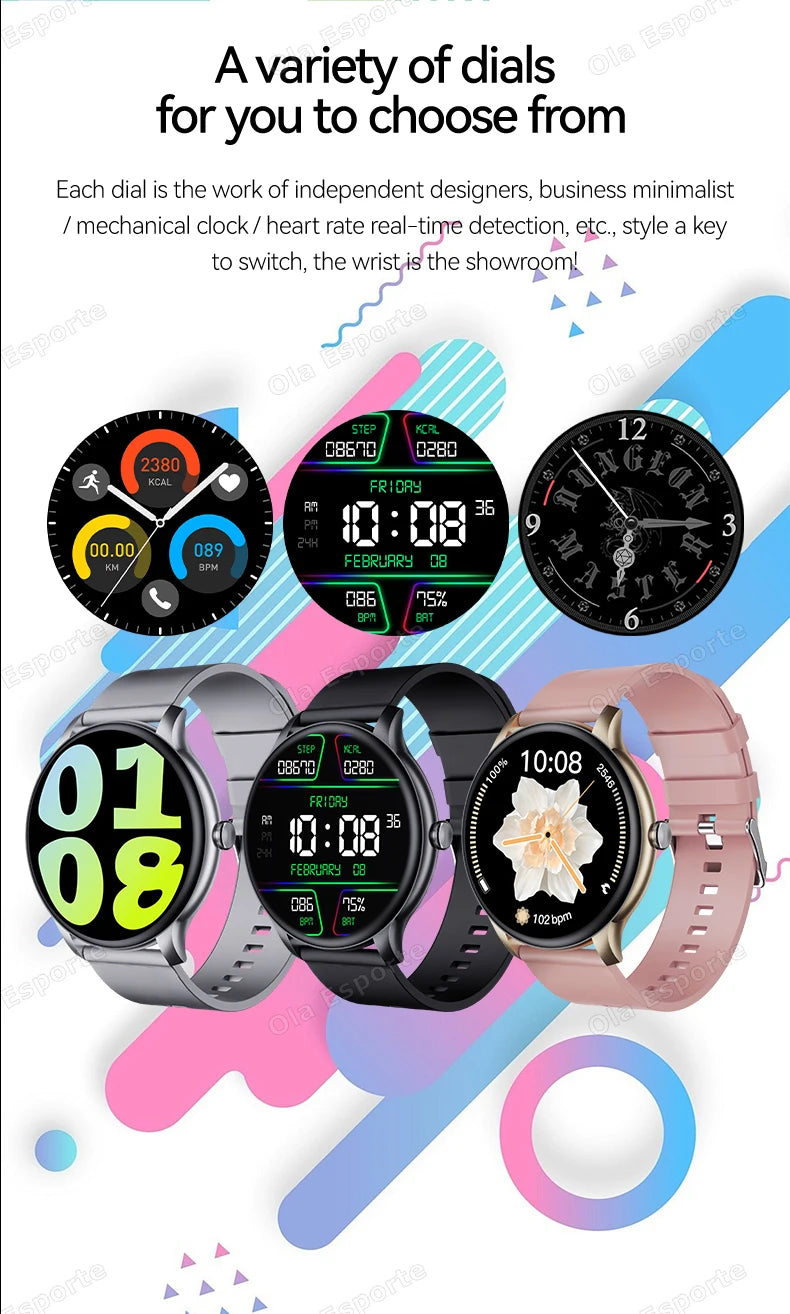 New 2025 Smart Watch Heart Rate Sleep Health Monitor Bluetooth Call Smartwatch Women Sports GPS Track Tracking For Android IOS
