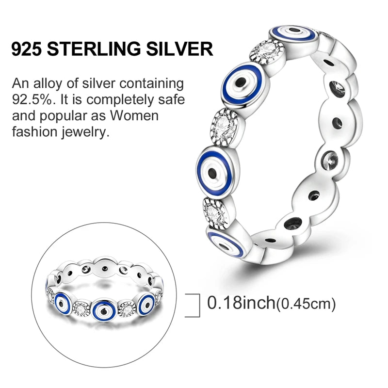 Original Silver Women Rings Sparking Faith's Eye Zirconium Ring For Engagement Plated Jewelry Anniversary Gift
