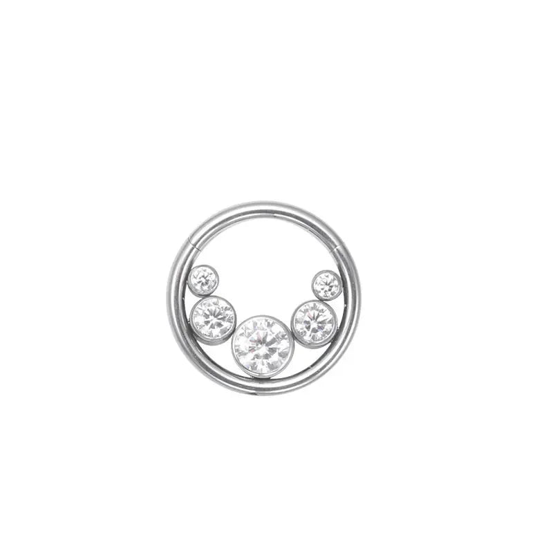 ASTM F136 Titanium Sapphire Septum Clicker Piercing 16G Tragus Helix Daith Earring Nose Ring Stud Body Piercing Jewelry