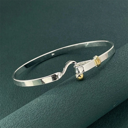 Fashion Silver Color Simple Bangle Men and Women Fashion Jewelry Birthday Party Gift Jewelry