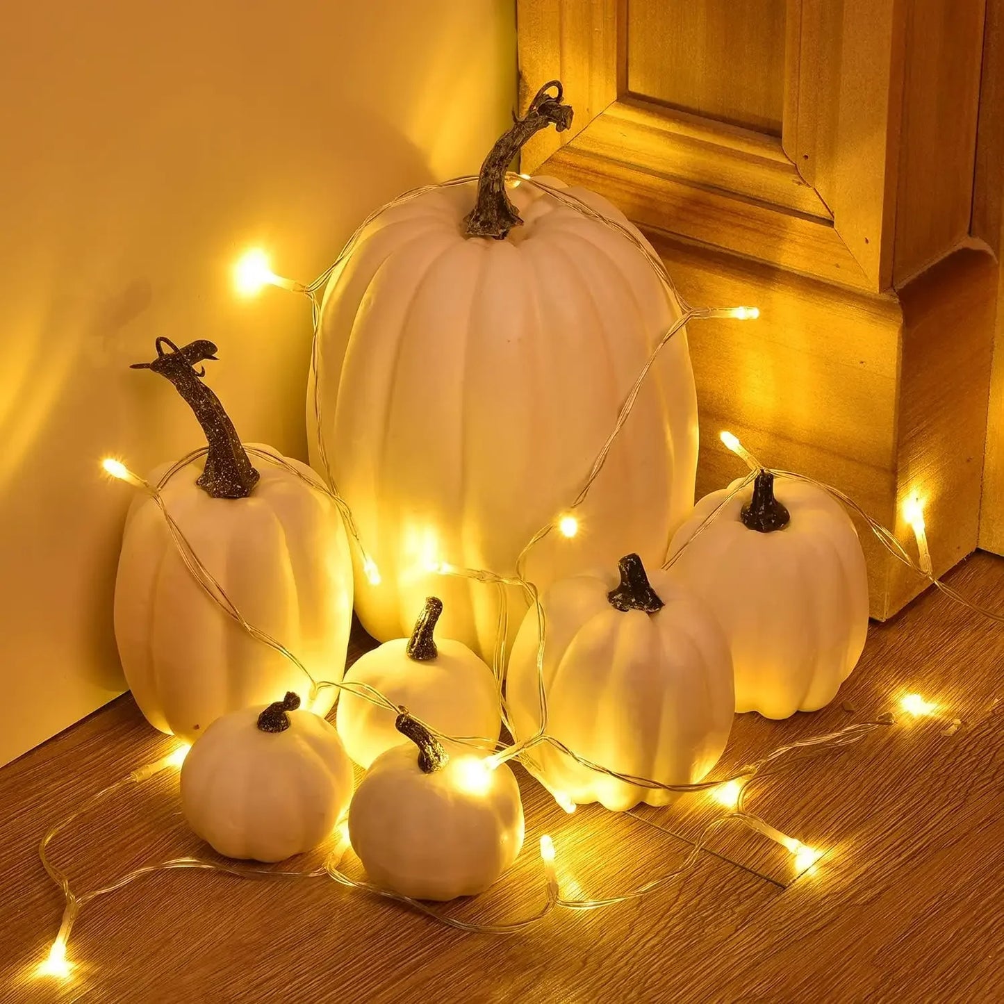 7PCS Fake Pumpkin Decoration for Halloween DisplayPhotography and Early Education Prop for Cabinet or Home Decor Home Decor