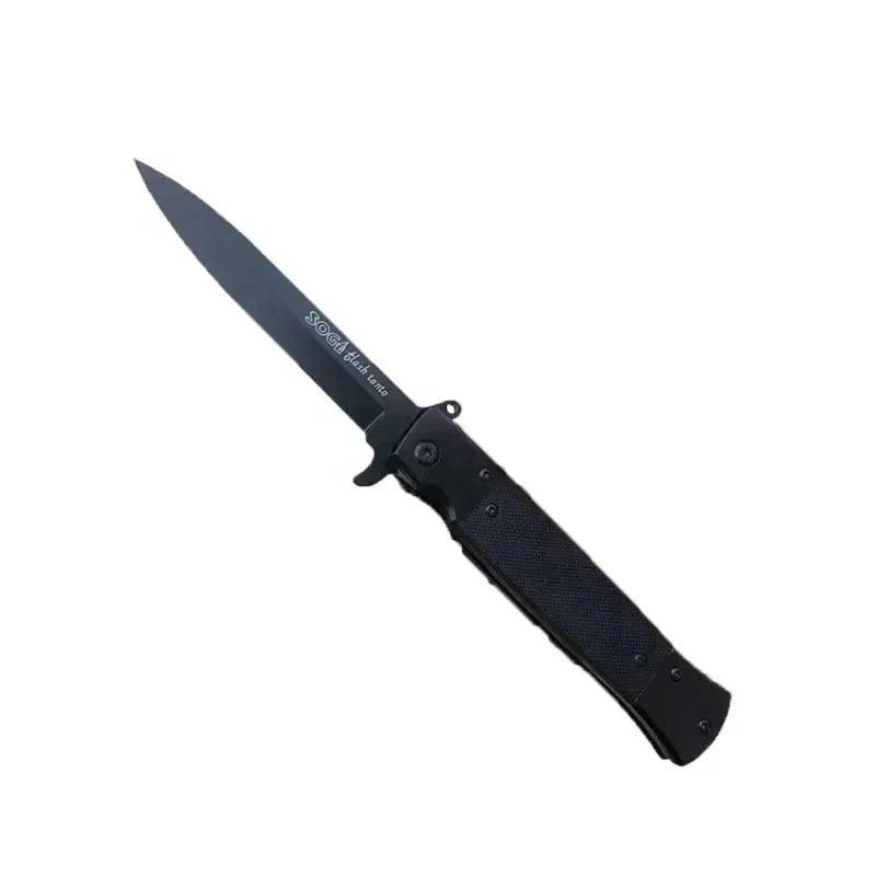 Outdoor portable foldable stainless steel outdoor high hardness tactical multi-purpose quick opening self-defense knife
