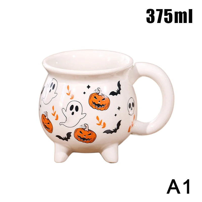 Halloween Wizard Magic Jar Ceramic Mug Decorative Ornament Pumpkin Ghost Afternoon Tea Breakfast Milk Cup Halloween Gift