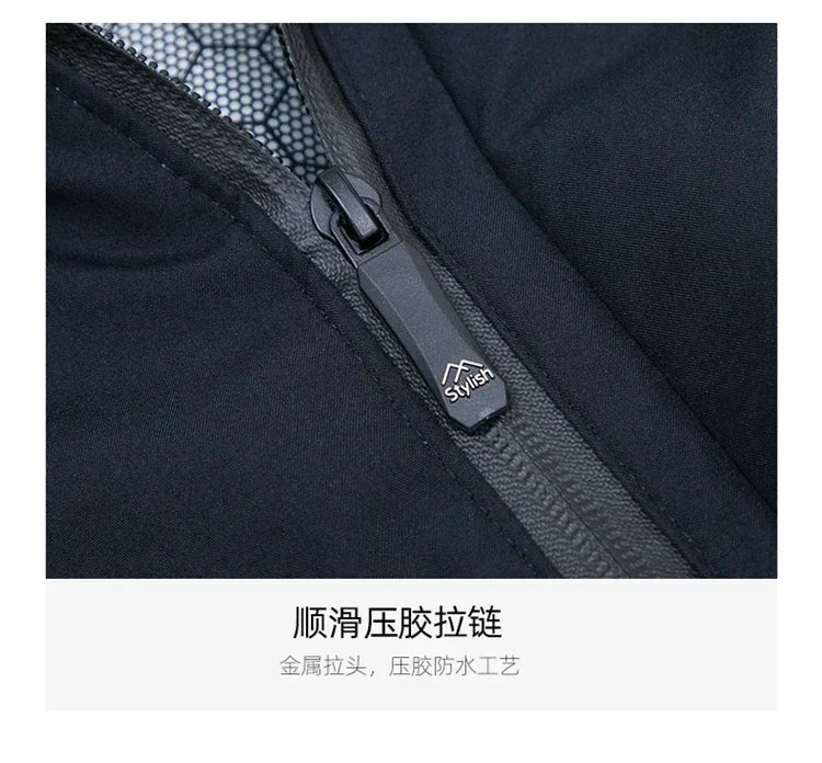Mens Winter Jacket Windproof Men Thick Warm Gift For Father Husband Parka Windproof Parkas New Fashion Fleece Hooded Winter Coat