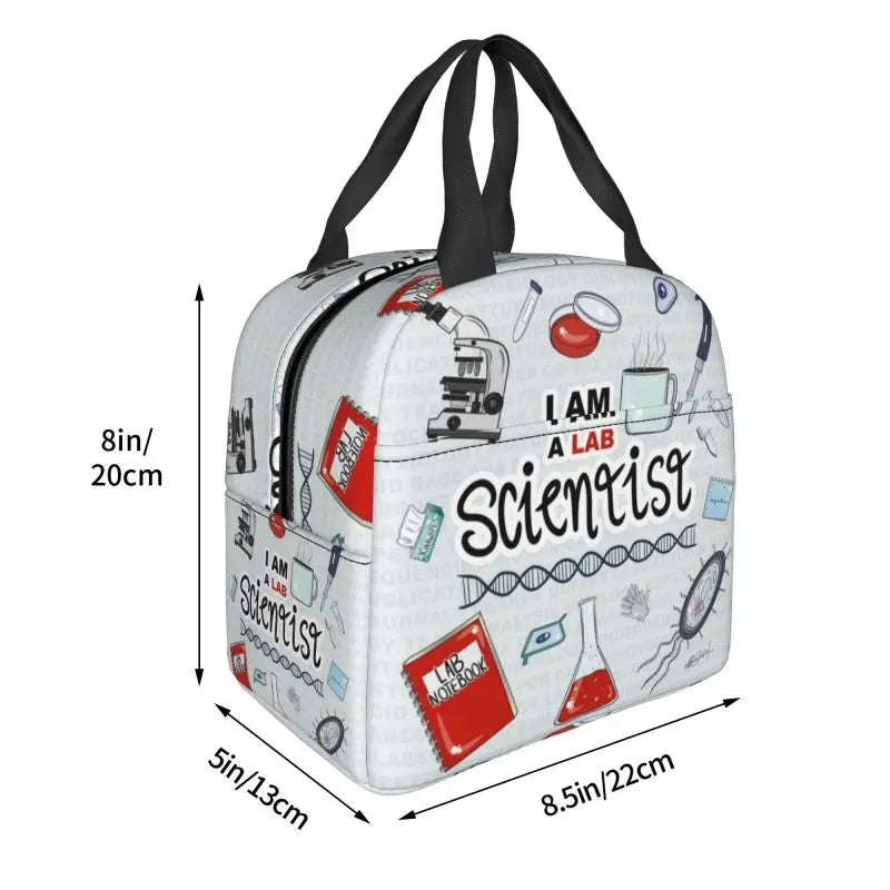 Custom I Am A Scientist Lunch Bag Science Physics Chemistry Biology Cooler Thermal Insulated Lunch Boxes for School Children