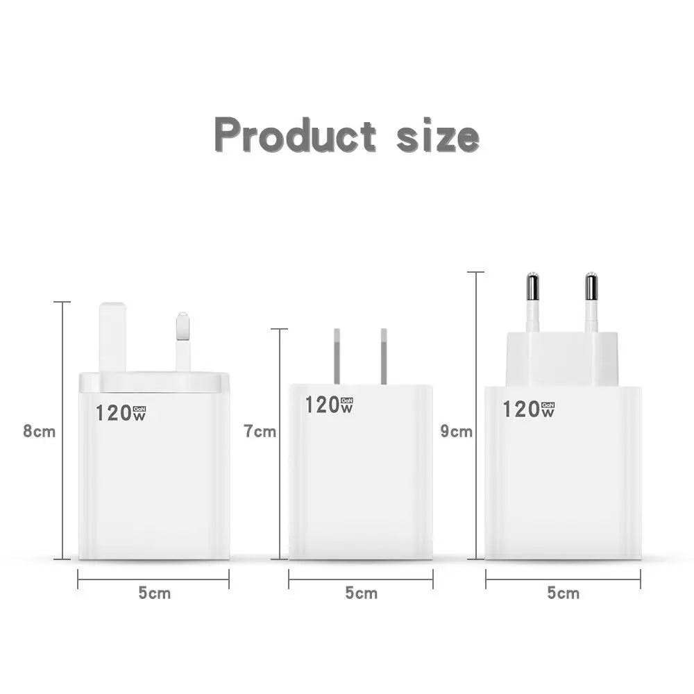 GAN 120W USB Charger Fast Charging Type C Cable Mobile Phone Chargers For Huawei Samsung Xiaomi 12 Quick Charge 5.0 USB C Cable
