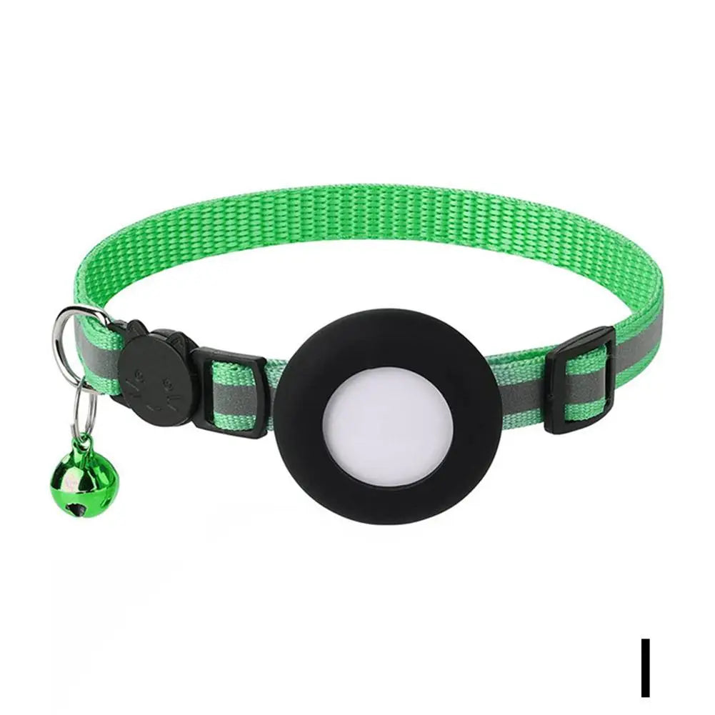 Anti-Lost Cat Collar For Airtag GPS Tracker Protective Case With Bell Reflective Cats Necklace Kitten Accesories Pet Products