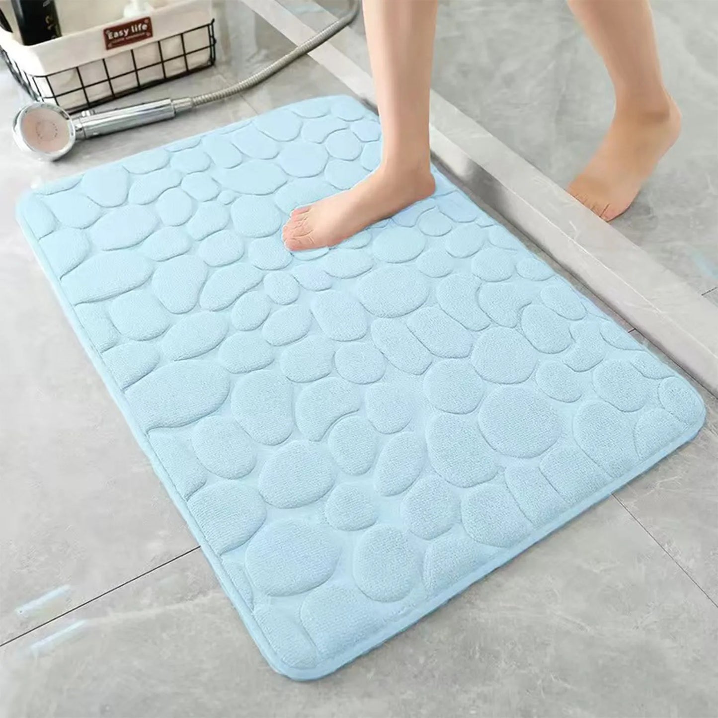 Non Slip Bathroom Mat Bath Mats Absorbent Doormat Carpet Cobblestone Embossed Door Floor Mats Machine Washable Quick Drying