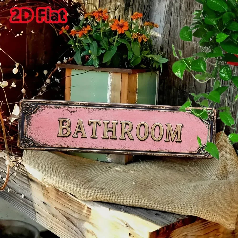 'Bathroom' Metal Sign ,Wall Decor for Bathrooms,Bedrooms & More - Classic Home Accent, Nostalgic Decoration