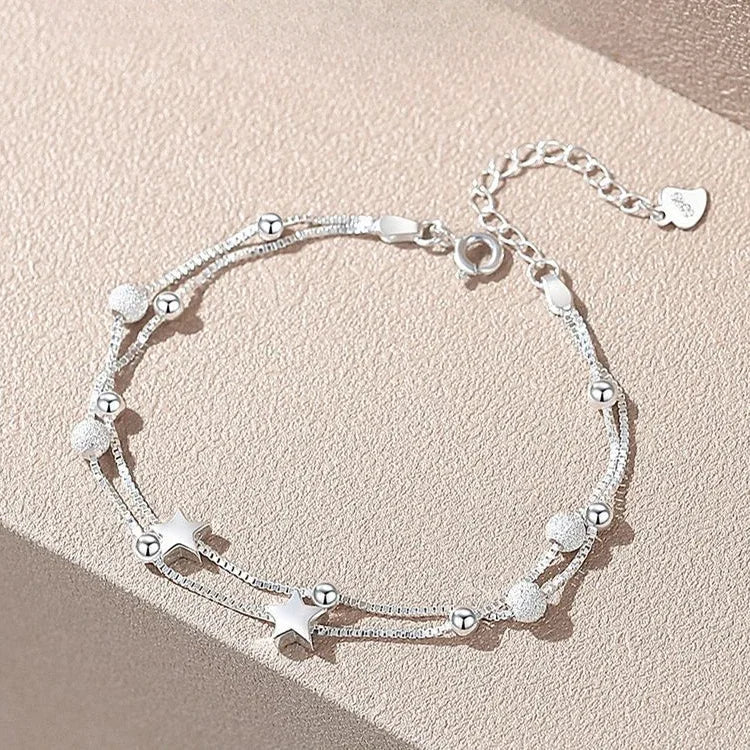 925 Sterling Silver Hollow Heart Zircon Bracelets For Women Korean Sweet Sparkling Adjustable Chain Bracelet Fashion Jewelry