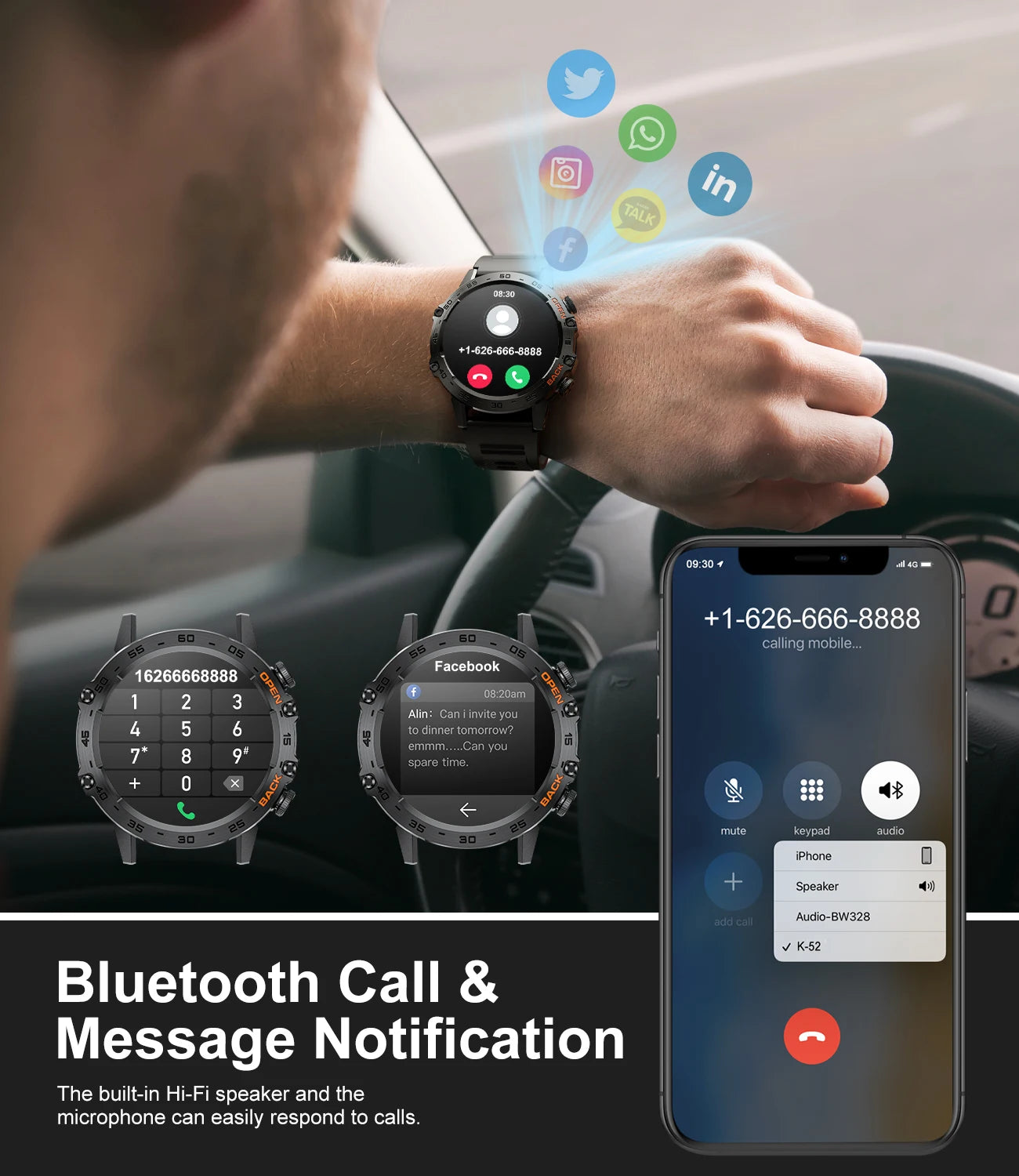 LIGE Smart Watch New1.39" Bluetooth Call Men Outdoor Sport Fitness Heart Rate Health Monitoring Smartwatch for Android IOS Phone