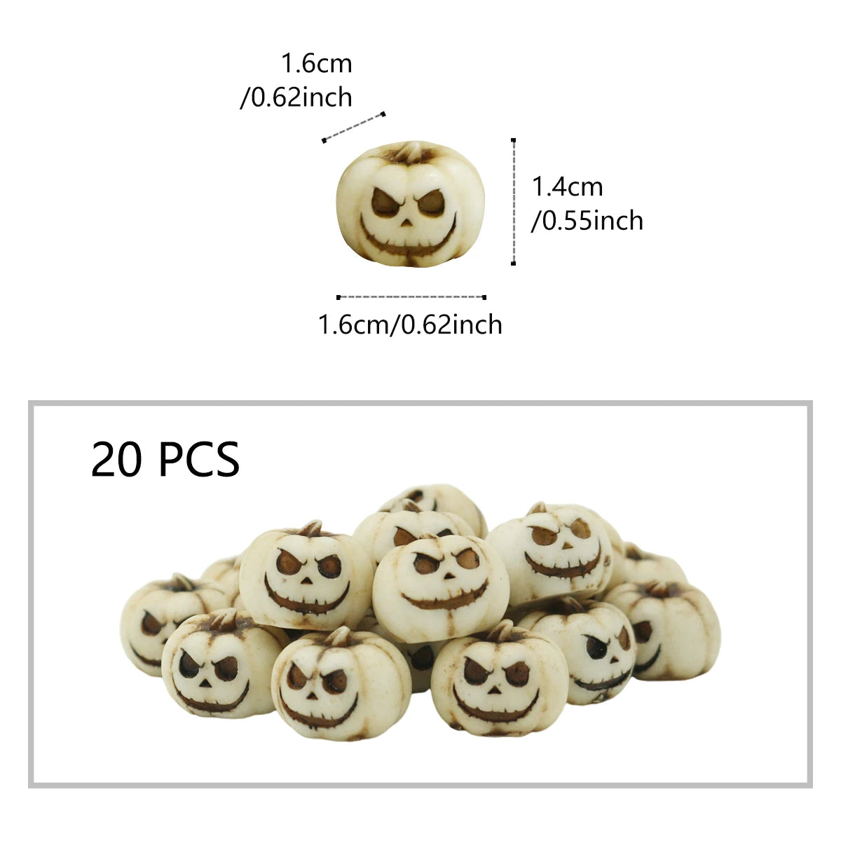 20 creative Halloween white pumpkins, outdoor garden bonsai decoration filled with pumpkin ornaments, home micro landscape decor