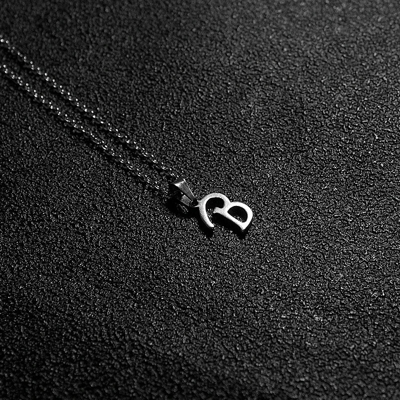 Silver Color Initial A-Z Letters Pendant Necklace for Women Men Trendy Stainless Steel Link Chain Necklaces Jewelry Gift