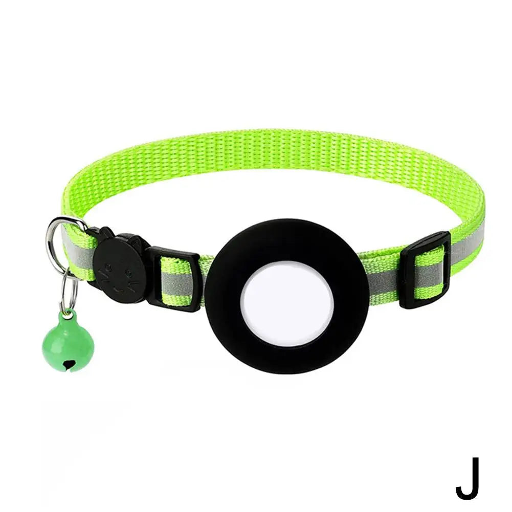 Anti-Lost Cat Collar For Airtag GPS Tracker Protective Case With Bell Reflective Cats Necklace Kitten Accesories Pet Products